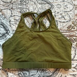 Olive Green Sports Bra